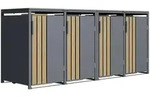 M&uuml;lltonnenbox, Anthrazit, Metall, 264x116x80 cm, Aufbewahrung & Schutzh&uuml;llen