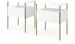 Vicco Nachttisch, Wei&szlig;, Gold, Holzwerkstoff, 3 F&auml;cher, 1 Schubladen,