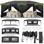 Faltpavillon, Schwarz, Textil, 300x268x600 cm, Sonnenschutz & Sichtschutz,...