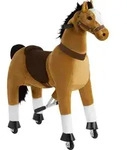 tectake Reitpferd, Hellbraun, Kunststoff, 34x100x89 cm, Spielzeug, Babyspielzeug,