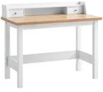 Livetastic Schreibtisch, Wei&szlig;, Holzwerkstoff, Kiefer, massiv, 2 Schublade(n)