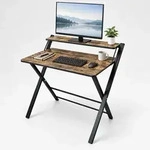 Relaxdays Schreibtisch, Mehrfarbig, Holzwerkstoff, Metall, 70x82x56 cm,