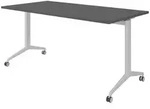b&uuml;m&ouml; Seminartisch, Graphit, Silber, Holzwerkstoff, Nachbildung, Rechteckig,