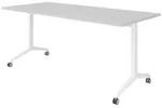 b&uuml;m&ouml; Seminartisch, Grau, Wei&szlig;, Holzwerkstoff, Nachbildung, Rechteckig, 180x75x80