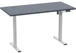 Mid.you Schreibtisch, Anthrazit, Silber, Metall, Holzwerkstoff, rechteckig,...