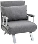 Homcom Schlafsessel, Hellgrau, Kunststoff, 69x80x65 cm, Wohnzimmer, Sessel,