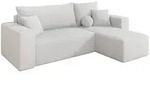 Altdecor Ecksofa, Wei&szlig;, Kunststoff, 3-Sitzer, L-Form, 249x139 cm, Wohnzimmer, Sofas