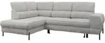 Mirjan24 Ecksofa, Hellgrau, Metall, Kunststoff, 5-Sitzer, Ottomane links,L-Form,