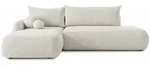 Sofnet Ecksofa, Wei&szlig;, Kunststoff, 6-Sitzer, Ottomane links,L-Form, 300x187 cm,