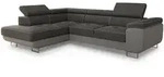 Sofnet Ecksofa, Grau, Hellgrau, Textil, 5-Sitzer, Ottomane links, L-Form,Rechteckig,
