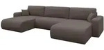 Altdecor Wohnlandschaft, Braun, Kunststoff, 4-Sitzer, U-Form, 377x88x193 cm,