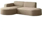WFL Group Ecksofa, Hellbraun, Textil, 3-Sitzer, links montierbar,L-Form,...