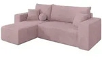 Altdecor Ecksofa, Rosa, Kunststoff, 3-Sitzer, L-Form, 249x139 cm, Wohnzimmer, Sofas &