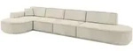 Altdecor Ecksofa, Ecru, Kunststoff, 5-Sitzer, L-Form, 413x171 cm, Wohnzimmer,...