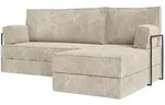 Masseno Ecksofa, Creme, Textil, 3-Sitzer, L-Form, 200x120 cm, Wohnzimmer, Sofas &