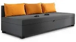 Schlafsofa, Grau, Kunststoff, 3-Sitzer, Rechteckig, 195x66x82 cm, Wohnzimmer,...
