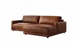 Kawola Ecksofa, Braun, Kunststoff, Nachbildung, 3-Sitzer, F&uuml;llung: Schaumstoff,