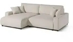 Massivmoebel24 Ecksofa, Beige, Kunststoff, Echtholz, 234x165 cm, Wohnzimmer,...