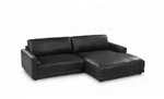 Kawola Ecksofa, Schwarz, Kunststoff, Nachbildung, 3-Sitzer, F&uuml;llung:...