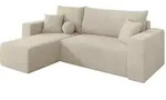 Altdecor Ecksofa, Creme, Kunststoff, 3-Sitzer, L-Form, 249x139 cm, Wohnzimmer, Sofas