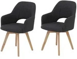 P & B Sesselset, Anthrazit, Holz, Textil, Buche, massiv, 57x88x61 cm, erweiterbar