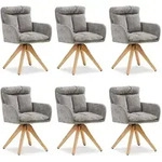 Homestyle4u Armlehnenstuhl, Grau, Metall, 59x84x60 cm, Esszimmer, St&uuml;hle,