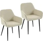 Homcom Esszimmerstuhl, Creme, Metall, 2-Sitzer, 58x81.5x59.5 cm, Esszimmer, St&uuml;hle,