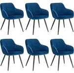 Woltu Esszimmerstuhl, Blau, Metall, Textil, S&auml;ule, 56x81x62 cm, Esszimmer,...