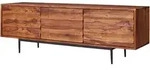 Kadima Design Lowboard, Braun, Metall, Echtholz, Rechteckig, 147x50x38 cm,