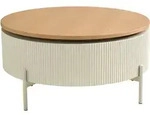 Sch&ouml;ner Wohnen Couchtisch Heroy, Eiche Bianco, Holzwerkstoff, furniert, rund,