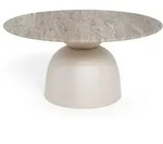 Mid.you Couchtisch Ferrol, Grau, Metall, Stein, S&auml;ule, 80x42x80 cm, Wohnzimmer,