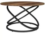 Vicco Couchtisch, Natur, Holzwerkstoff, 1 F&auml;cher, Rund,Rund, 79.5x46x62 cm,