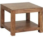 Kadima Design Couchtisch, Braun, Holz, Echtholz,Sheesham, Quadratisch,Quadratisch,