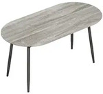 Homcom Ausziehbarer-Esstisch, Grau, Metall, Nachbildung, 6-Sitzer, Oval, rund,