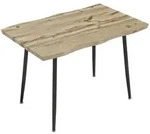 Homcom Esstisch, Eiche, Metall, Nachbildung,Eiche, 4-Sitzer, Formgebogen, 70x75x110