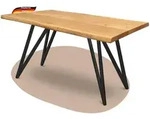 Deluke Esstisch, Braun, Metall, Echtholz,Eiche, 140x76x80 cm, Esszimmer, Tische,