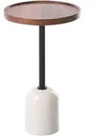 Beliani Beistelltisch, Wei&szlig;, Metall, Rund, 30x50x30 cm, Wohnzimmer,