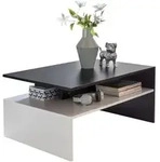 Kadima Design Couchtisch, Wei&szlig;, Holzwerkstoff, Rechteckig,Rechteckig, Wange,