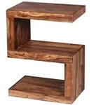 Kadima Design Beistelltisch, Braun, Holz, Echtholz, Dreieckig,Konisch, 30x60x44 cm,