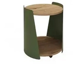 Vicco Couchtisch, Gr&uuml;n, Eiche, Holzwerkstoff, Rund, 40x46x40 cm, Wohnzimmer,