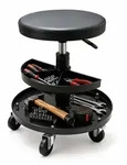 Relaxdays Werkstatthocker, Schwarz, Metall, Kunststoff, 38x42x38 cm,...