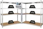Proregal Schwerlastregal, Silber, Metall, Rechteckig, 320x180x60 cm, Freizeit,