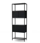 Jan Nowak Regal, Schwarz, Metall, 80x220x40 cm, Arbeitszimmer, B&uuml;roregale,