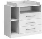 Vicco Wickelkommode, Wei&szlig;, Holzwerkstoff, 1 F&auml;cher, 3 Schubladen, Rechteckig,