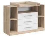 Vicco Wickelkommode, Sonoma Eiche, Wei&szlig;, Holzwerkstoff, 2 F&auml;cher, 3...