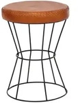 Kadima Design Sitzhocker, Braun, Metall, Rund, Gittergestell, 35x48x35 cm,