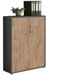 Mid.you Aktenschrank Office Edition, Anthrazit, Eiche, Holzwerkstoff, 2 F&auml;cher,