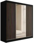 Altdecor Kleiderschrank, Schwarz, Holzwerkstoff, 200x215x61 cm, Schlafzimmer,
