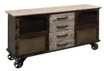 Massivmoebel24 Sideboard, Braun, Holz, Echtholz,Mangoholz, 2 F&auml;cher, 153x80x40...
