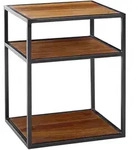 Kadima Design Nachttisch, Braun, Metall, Echtholz, Rechteckig,Rechteckig,
